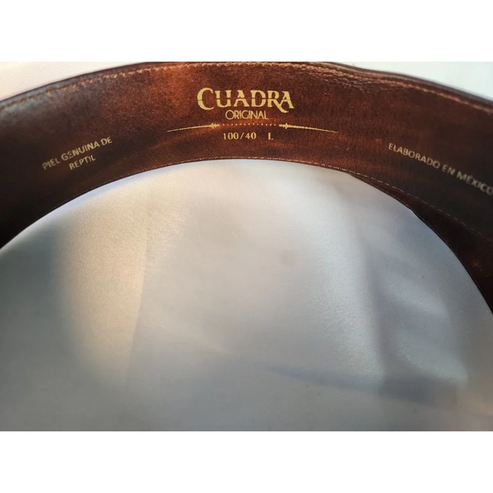 Cuadra Men's Brown Genuine Python Leather Western Belt Size 40 Exotic Mexico